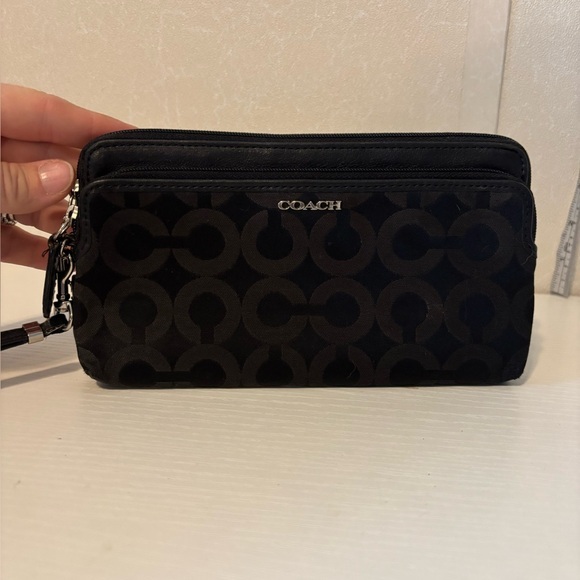 Coach Handbags - Coach | Black and Brown | Wristlet